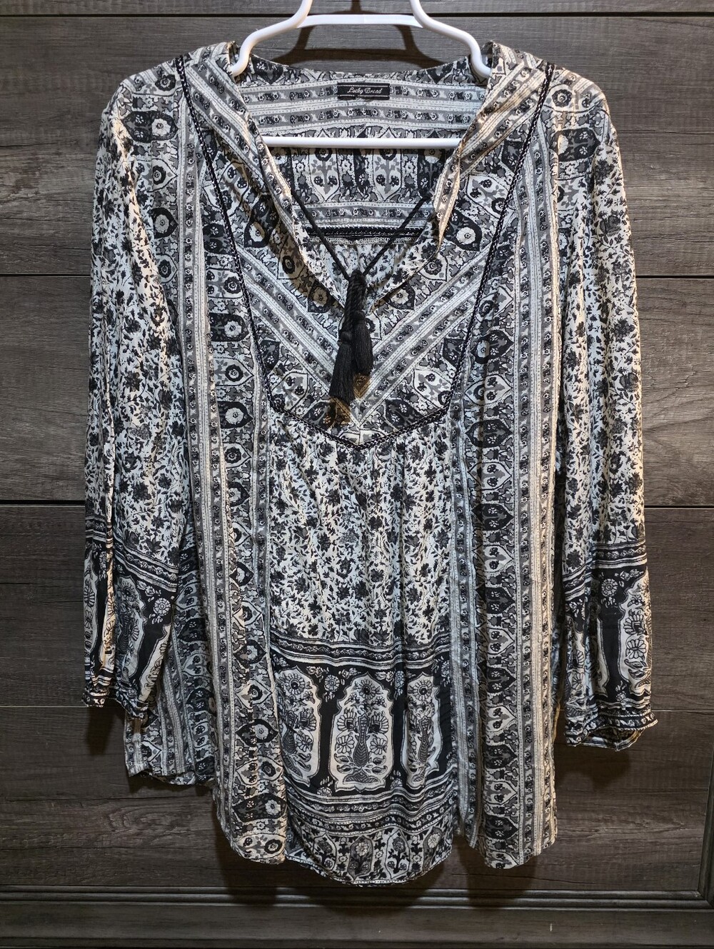 Lucky Brand Boho Paisley Tunic Top XL